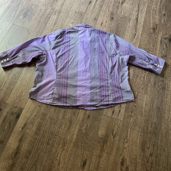 Billblass Women’s Shirt 2X Plaid Button Up Boxy - Picture 2 of 4